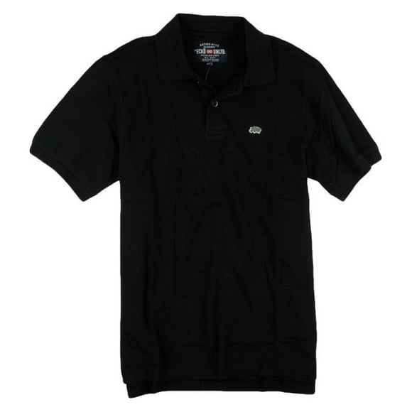 Ecko Unltd. Mens Wallburner Solid Color Rugby Polo Shirt, Black, X-Small