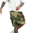 thumbnail image 5 of DDAPJ pyju Mens Camo Cargo Shorts Elastic Waistband Ripstop Tactical Shorts Outdoor Camouflage Cargo Work Shorts with Multi Pockets on Clearance Army Green M, 5 of 8