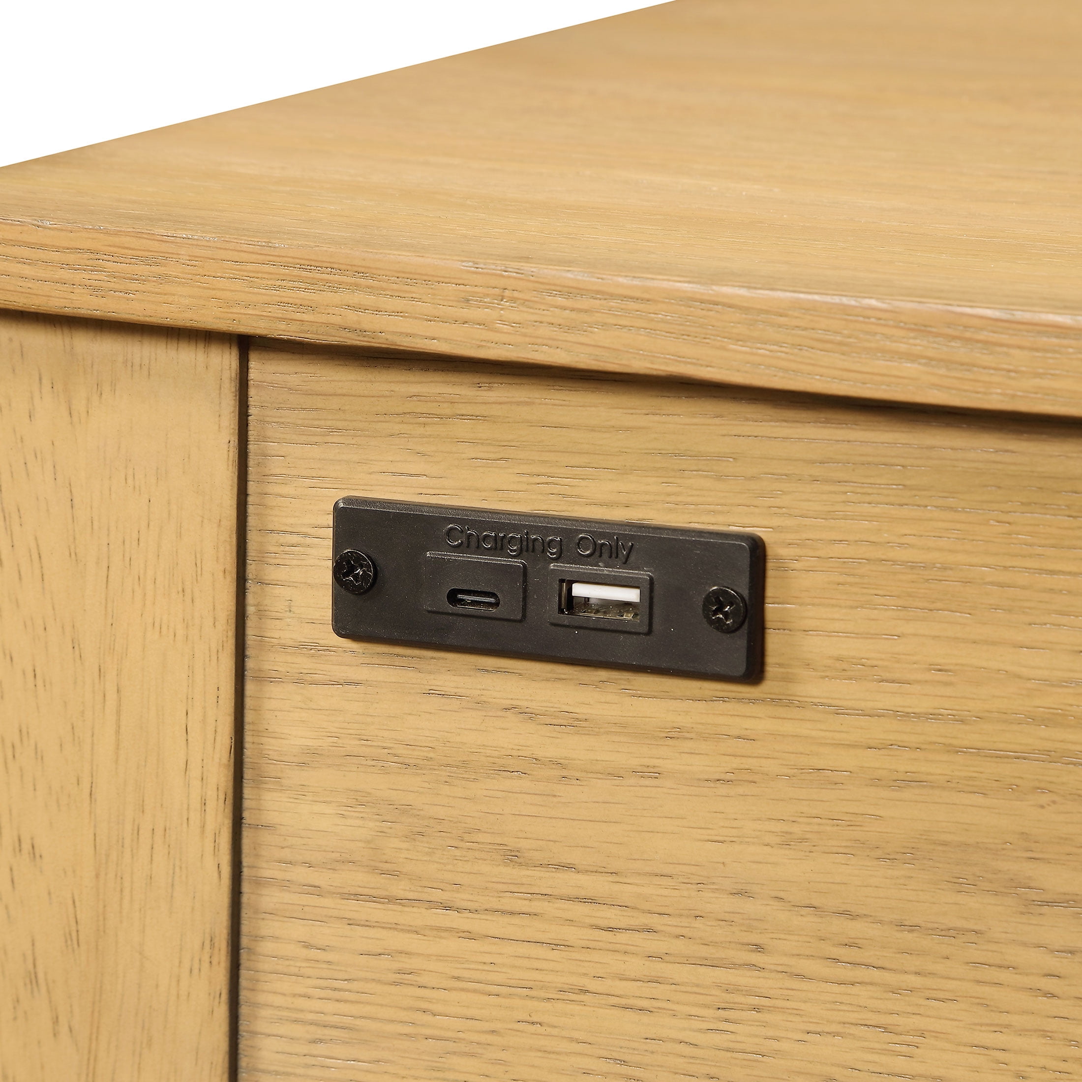 The Pioneer Woman Harper Spindle Nightstand with USB Charging Ports, Adults and Teens, Wheat Finish