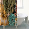 thumbnail image 5 of Waterproof Botanical Leaves Floral Shower Curtain 72x84 Inch Boho Style Polyester Unique Shower Curtain for Bathroom Hotel Home Decor with 12 Plastic Hooks, 5 of 5