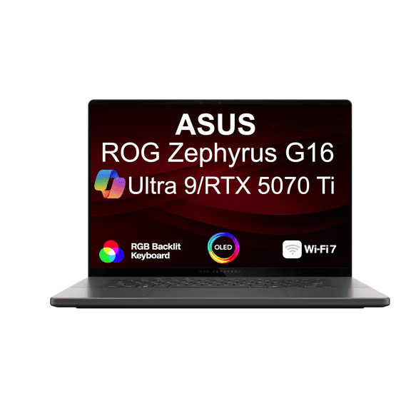 ASUS ROG Zephyrus G16 AI Gaming Laptop 16.0in 240Hz OLED WQXGA Display (Intel Ultra 9-285H, NVIDIA GeForce RTX 5070 Ti 12GB, 32GB LPDDR5X, 2TB PCIe SSD, RGB KB, Thunderbolt 4, WiFi 7, Win 11 Home)