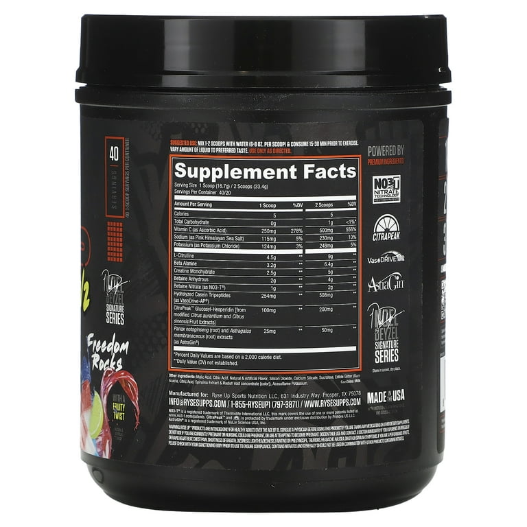 RYSE Pump Daddy V2, Non-Stim Pre-Workout, Freedom Rocks, 1.5