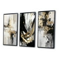 thumbnail image 3 of Designart "Essential Bliss Minimalist Gold Abstract Painting" Abstract Painting Framed Wall Art Set Of 3 - Gold Modern Frame Gallery Set For Office Decor, 3 of 6