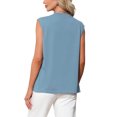 thumbnail image 3 of INSPIRE CHIC Womens Maternity Tank Tops Pleated Peplum Tunic Cap Sleeve Casual Shirt Dressy Sleeveless Pregnancy Blouses M Grey Blue, 3 of 6