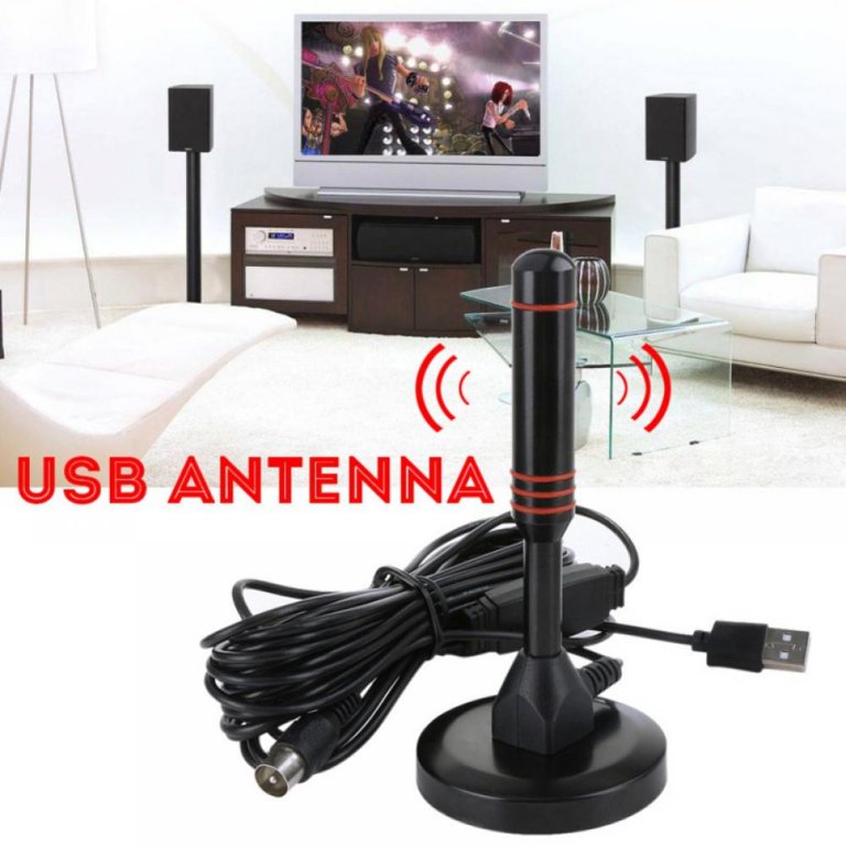 Portable Indoor Outdoor TV Antenna 1280 Miles Ranges Antenna TV Digital Skywire* 4K Antena Digital Indoor 1080p HD, USB Power Adapter Red