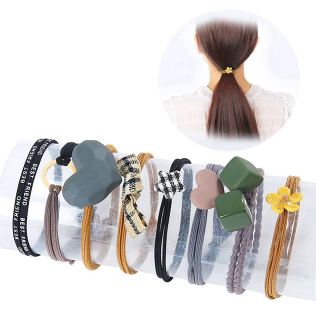 Kid Hair Bands Elastic 8PCS Non-slip No Crease Hair Ropes Ponytail Holders