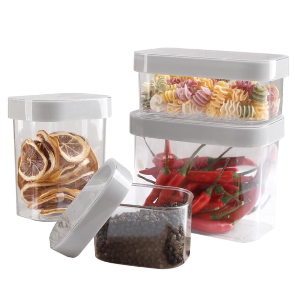 Juego De 4 Contenedores De Plástico Recipientes Herméticos Sin BPA Para Alimentos Cocina ColorHome