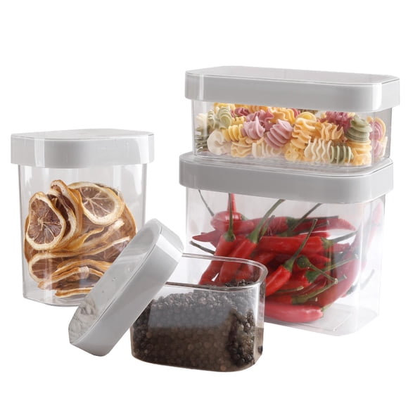 Juego De 4 Contenedores De Plástico Recipientes Herméticos Sin BPA Para Alimentos Cocina ColorHome