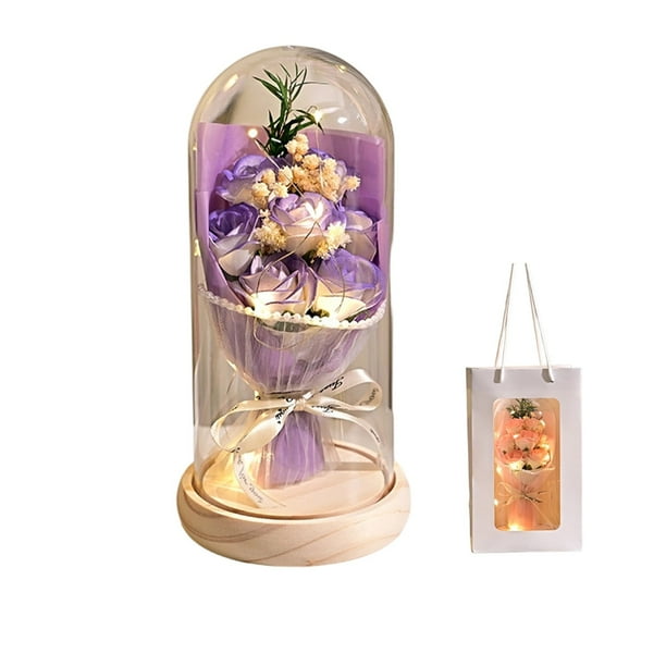 Decoraciones para San Valentín, adornos para San Valentín, regalos para San Valentín, ramo de flores preservadas para mujer, rosas eternas, regalo para esposa, novia, mamá, San Valentín, cumpleaños, a