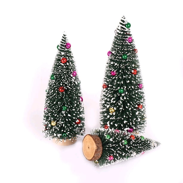 Adornos navideños Adornos navideños para escritorio Agujas de pino de colores en polvo Mini árbol de Navidad