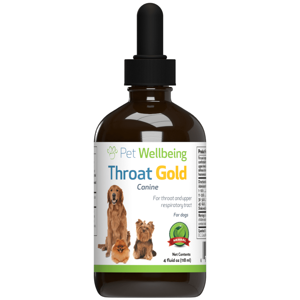 Pet Wellbeing Throat Gold for Dogs Natural Herbal Cough, Throat and