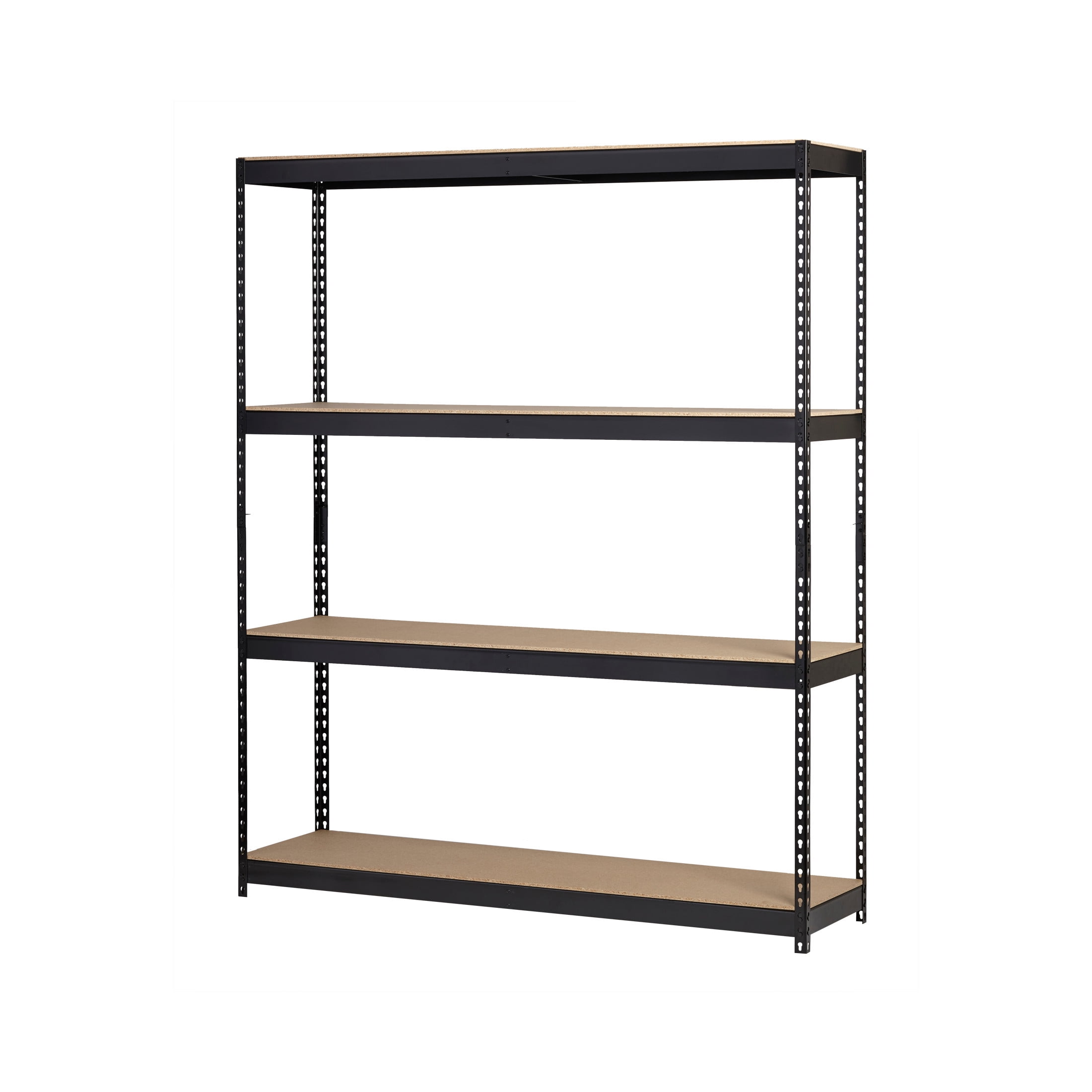 Hirsh Archival Riveted Steel Shelving 4-Shelf Unit, 18Dx69Wx84H, Black