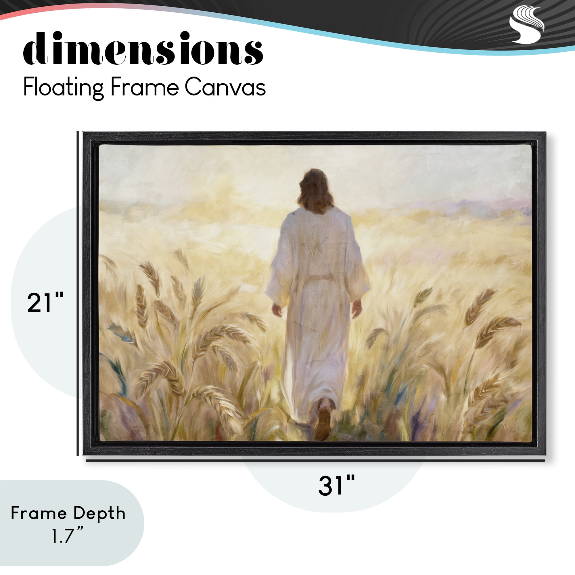 Stupell Industries In His Steps Walking Faithfully Black Framed Floater Canvas Wall Art, design by Kim Allen