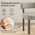 thumbnail image 6 of AFO Upholstered Dining Chair Set of 4, Faux Leather Seat with Solid Wood Legs Ergonomic Curved Back Kitchen Modern Chairs for Dining Room Living Room Cafe Greige, 6 of 12