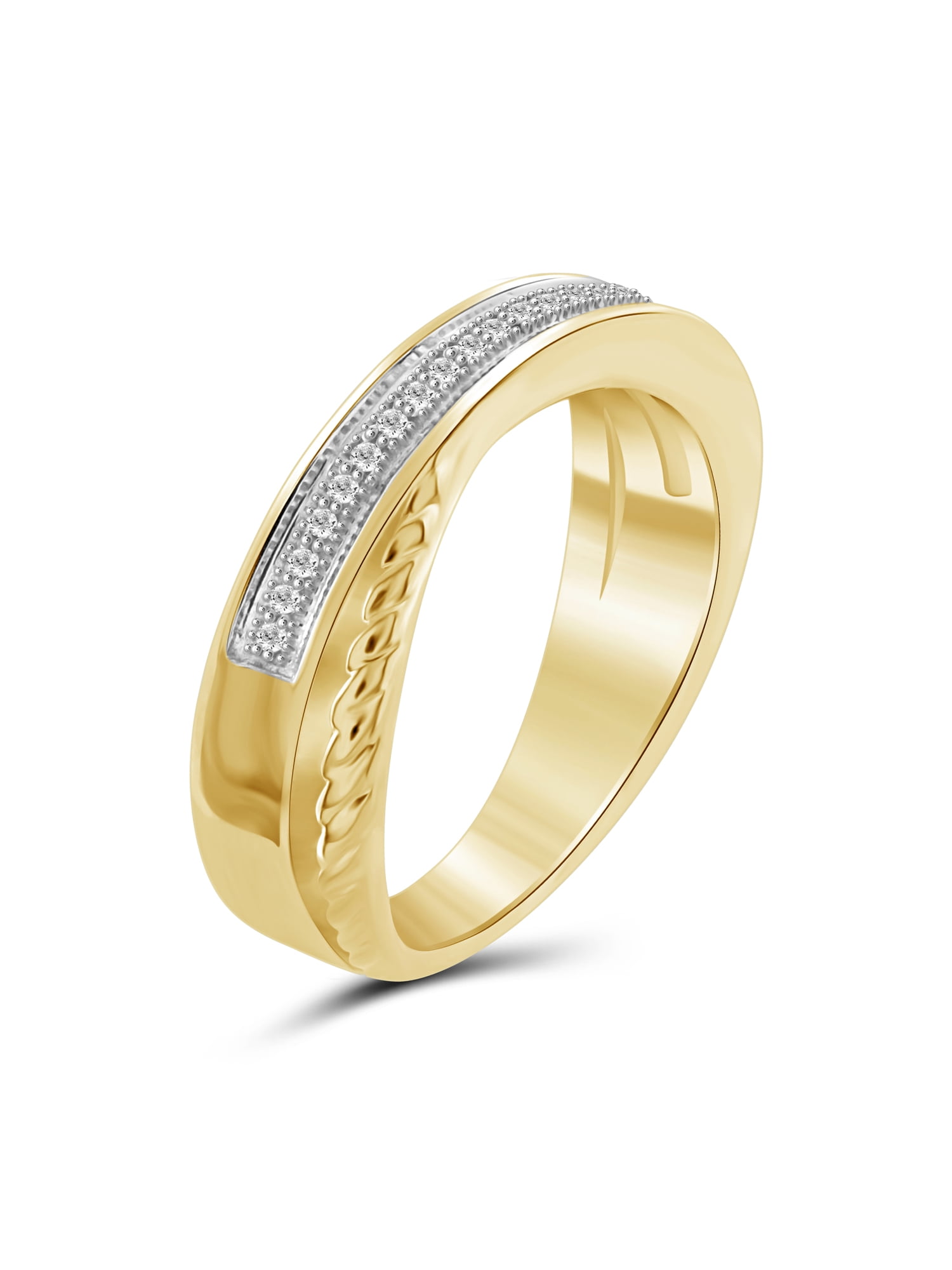 JewelersClub Diamond Rings for Women – Accent White Diamond Ring Jewelry– 14K Gold-Plated Silver Bands for Women –– Ring by JewelersClub