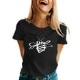 thumbnail image 1 of TSADFHJI Chemises pour Femmes TTG T-Shirt à Manches Courtes Imprimé de Printemps pour Femmes à Col Rond Haut, 1 of 5
