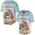 thumbnail image 3 of Wagging Tail Pug Celebrates Rainbow Pride Month LGBT LGBTQ+ All Over Print 3D Baseball Shirt Dog Lover Gifts Softball Sport - 01003, 3 of 6