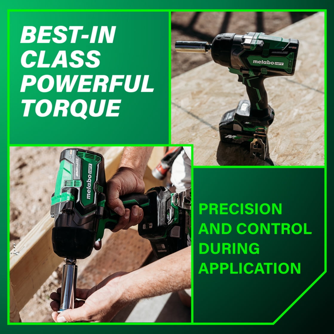 Metabo HPT 36V Cordless Impact Wrench, 1/2-In, WR36DGQ4