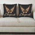 thumbnail image 3 of Elegant Butterfly Design Throw Pillow Covers - Set of 2 18x18in Decorative Cushion Cases for Couch Bed and Car, 3 of 8