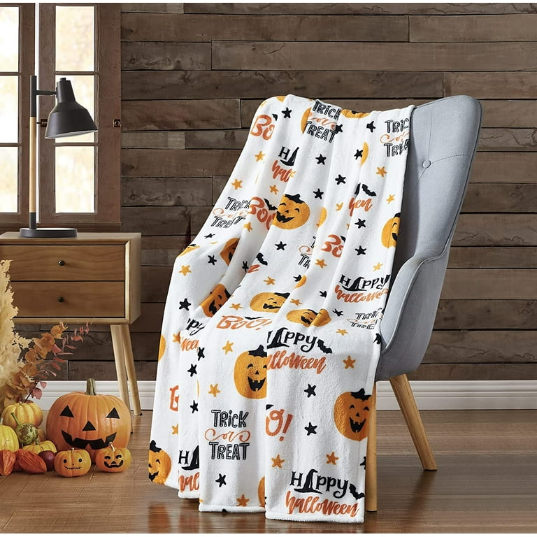 Ultra Soft Plush Autumn Halloween Chic Themed Oversized Accent Throw Blankets Assorted Styles Trick or Treat Walmart