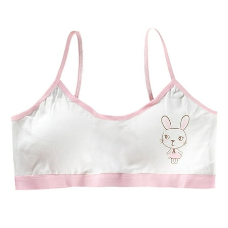 

SIEYIO Young Teenager Girls Cotton Cartoon Rabbit Underwear Sport Bra Wireless Puberty