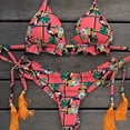 thumbnail image 2 of Wyzesi High Compression Fit Swimwears Women's Printed Two Piece Bikini Set Alluring Triangle Top & Bottom Swimsuit Pink L, 2 of 3