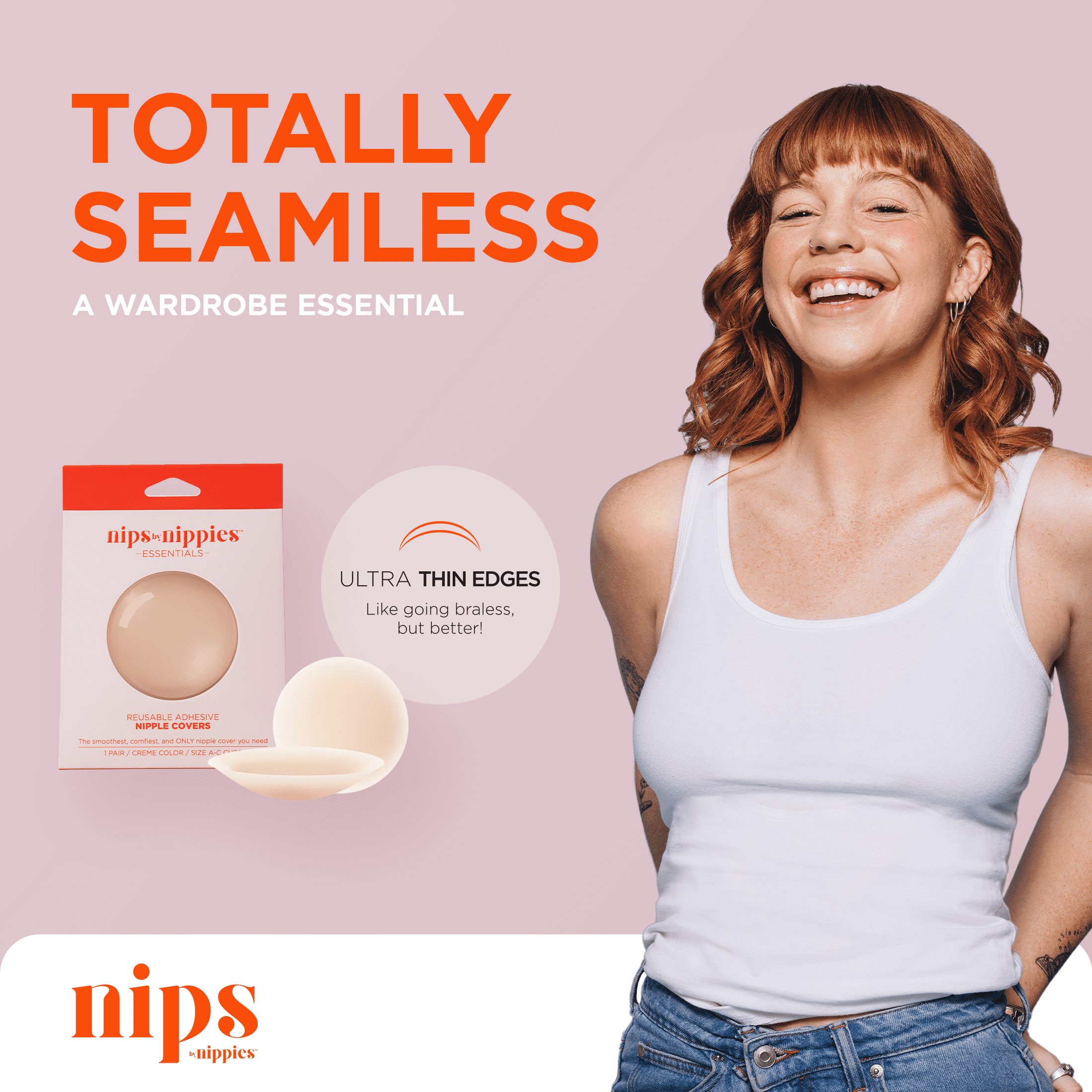 Nips by Nippies Women's Reusable Sticky Silicone Nipple Covers, Sizes A - D+