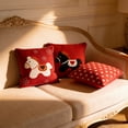 thumbnail image 6 of Festive Red Pillow Covers 18x18 In, Cozy Elegant Decor Cushion Cases For Couch Living Room Home Styling, 6 of 6