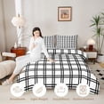 thumbnail image 3 of Manfei Modern Plaid Twin Comforter Sets,Contemporary Checkered Bedding Set,White Black,Reversible,2pcs,1 Comforter and 1 Pillowcase,2pcs,1 Comforter and 1 Pillowcase, 3 of 7