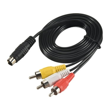 1.5M 4.9ft 3 Male to 4 Pin S-Video TV PC Conversion Cable