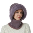 thumbnail image 3 of Breezora Womens Knit Hat Scarf Ear Protector Warm Fashion Versatile Hat Purple, 3 of 4