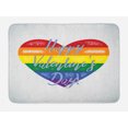 thumbnail image 1 of Vintage Rainbow Bath Mat, Happy Valentine`s Day Quote on Distressed Colorful Heart Gay Couples LGBTI, Non-Slip Plush Mat Bathroom Kitchen Laundry Room Decor, 29.5 X 17.5 Inches, Multicolor, Ambesonne, 1 of 2
