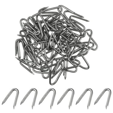U Shaped Nails for Wood and Fencing Silver Iron Material with Pointed Ends for Easy Installation 70 Pcs