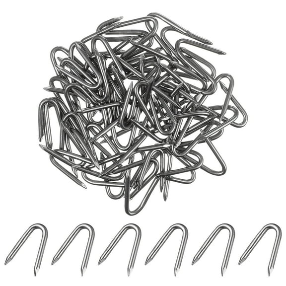 70 Pcs Iron U Nail Netting Fence Staples Steel Wire Fencing Staples U-Shaped Fasteners Nails for Wire Mesh Woven Fences