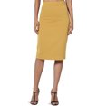 thumbnail image 1 of TheMoogan Jupe Crayon Midi Élastique Taille Haute en Tricot Extensible pour Bureau Femme, 1 of 7