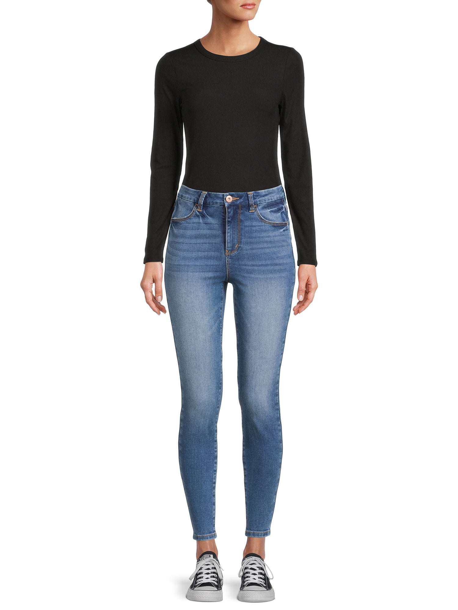 No Boundaries Ribbed Crewneck Long Sleeve T-Shirt (Women's)