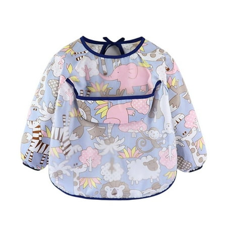 

SAYOO Unisex Sleeved Bib Waterproof Feeding Bib with Pocket for Newborn Infant Toddler Baby