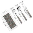 thumbnail image 2 of Honeii Alphabet Print Children's Knife, Fork And Spoon Set,Reusable Utensils Set with Case,Travel Cutlery Set,for Kids Adults Camping, 2 of 8