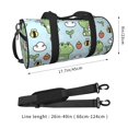 thumbnail image 4 of Xecao Cute Floral Frog print Round Travel Duffel Bag is a foldable gym bag with an inner pocket, perfect for travel sports, 4 of 8