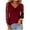 #154-Wine, variant on Women's Solid Color Lace Patchwork Long Sleeve Cowl V-Neck Pullover Top Gifts