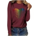 thumbnail image 2 of Pimelu Valentines Day Shirts Women Womens Valentines Day Tops Fashion Tie Dye Dog Paws Heart Print Pullover Sweatshirts Spring Ladies Crewneck Long Sleeve Tee Shirts, 2 of 5