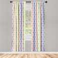 thumbnail image 4 of Ambesonne Geometric Window Curtains, Flowers Hexagons Pattern, Each 28" W x 95" L, Earth Yellow Green Blue, 4 of 4
