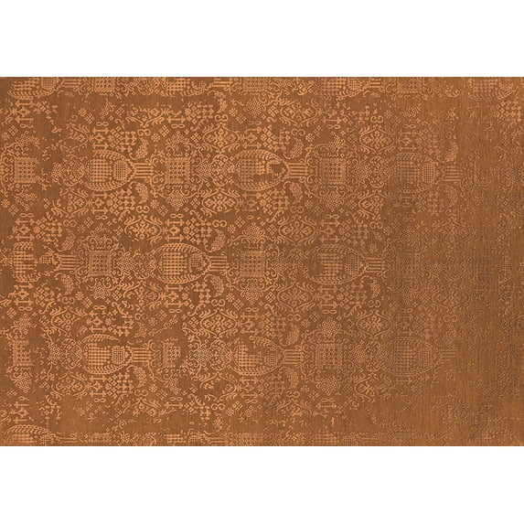 Ahgly Company Indoor Rectangle Oriental Orange Industrial Area Rugs, 8' x 12'