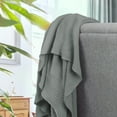 thumbnail image 4 of Unique Bargains Pure Cotton Soft Cable Knit Throw Blanket Gray 51" x 59", 4 of 8