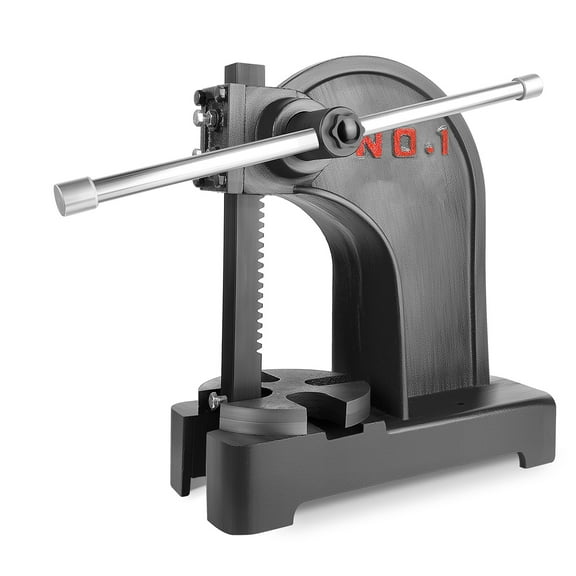 ‌Precision Arbor Press with Round Ram - 1 Ton Force Cast Iron Construction - Ideal for Jewelry Making & Small Parts Stamping‌