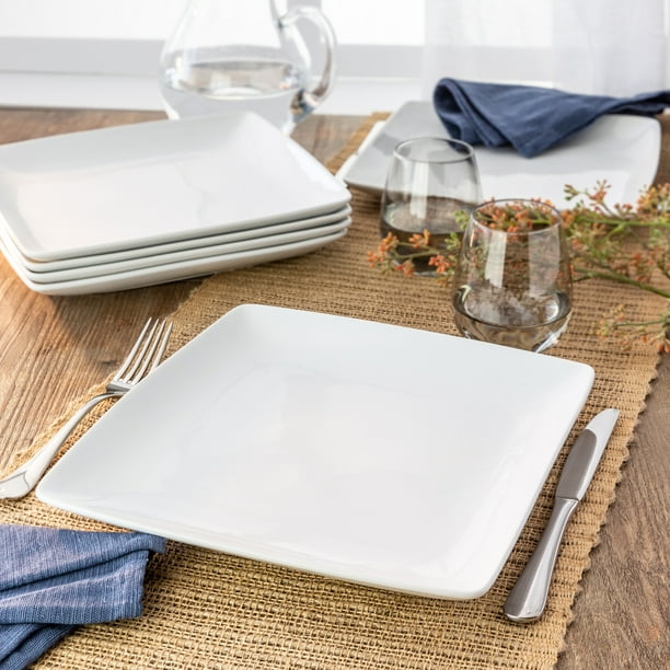 Better Homes & Gardens Loden Coupe Square Dinner Plates, set of 12