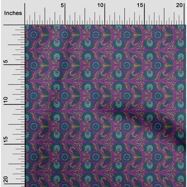 oneOone Polyester Lycra Fabric Leaves & Floral Block Decor Fabric Printed BTY 56 Inch Wide