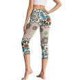 thumbnail image 2 of HELLHERO Mandala Flower Printed Yoga Leggings for Women Athletic Capri Leggings High Waisted Yoga Pants with Pockets, 3XL, 2 of 7
