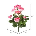 thumbnail image 2 of Vickerman Artificial 20" Pink Geranium Bush, 4 per Pack., 2 of 7