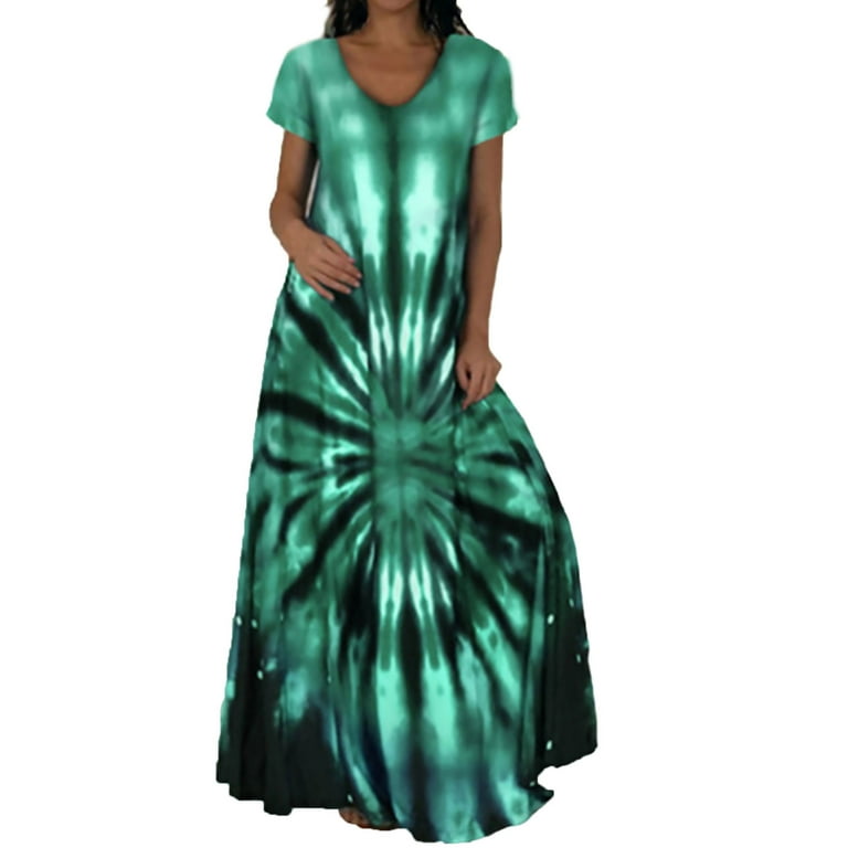 Frontwalk Hawaiian Floral Maxi Dress For Women Plus Size Casual Pleated Swing Dresses Ladies Casual Wrap Summer Paisley Holiday Long Sundress Cocktail